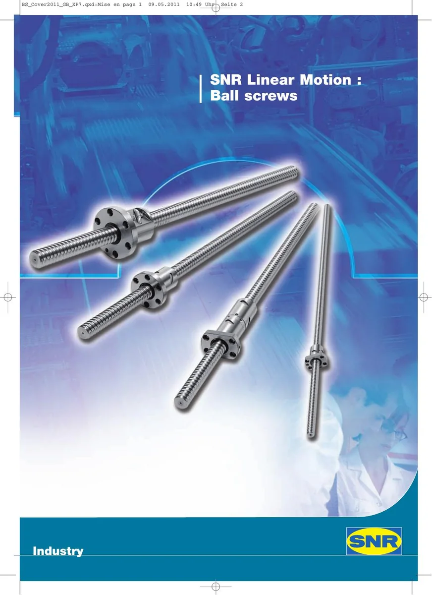 SNR Linear Motion - Ball Screws katalog kapağı